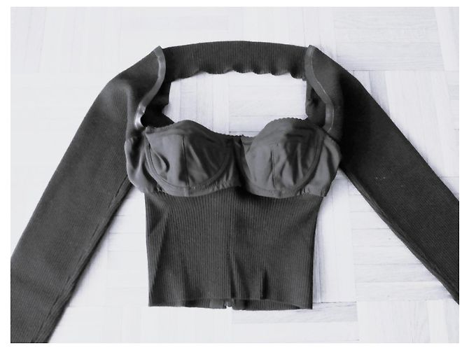 Dolce & Gabbana Rippstrick Bustier-Top Langarm Schwarz - Ansicht 5