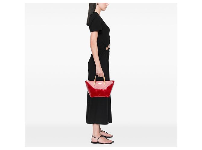 Louis Vuitton Red Monogram Vernis Bellevue PM Rosso - vista 11