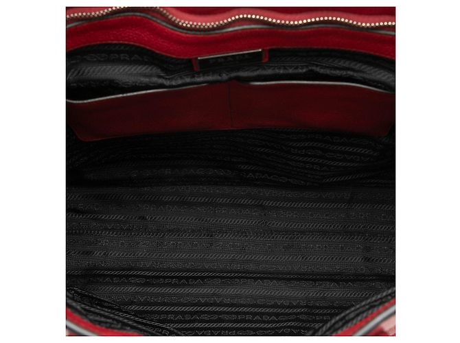 Borsa Tote Shopper Convertible Prada Red Vitello Daino Rosso - vista 4