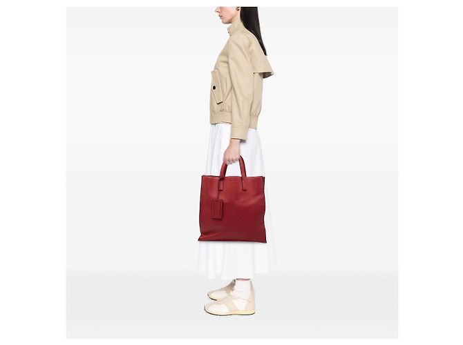 Borsa Tote Shopper Convertible Prada Red Vitello Daino Rosso - vista 6