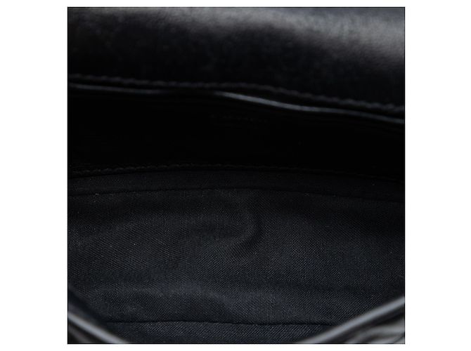 Borsa a tracolla Fendi Black Mini Zucca in pelle goffrata Baguette Nero - vista 4