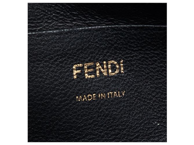 Borsa a tracolla Fendi Black Mini Zucca in pelle goffrata Baguette Nero - vista 5