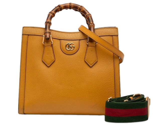 Borsa Gucci Yellow Medium Leather Bamboo Diana Giallo - vista 9
