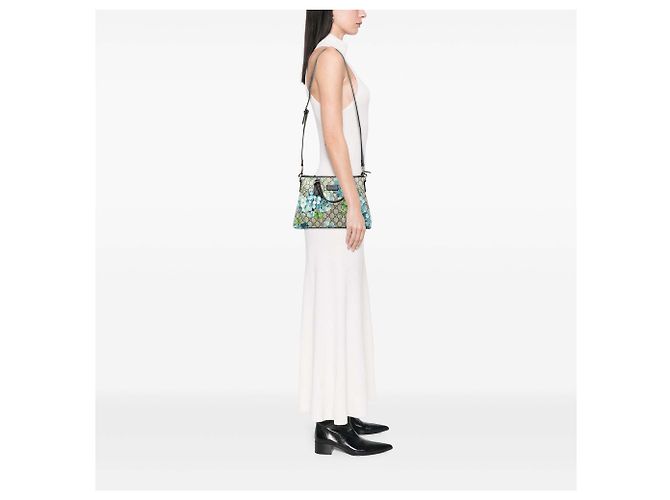 Borsa Gucci Beige GG Supreme Blooms - vista 7