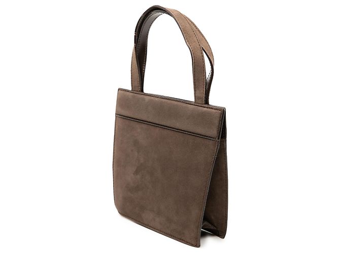 Borsa Gucci in scamosciato marrone con G quadrato Marrone scuro - vista 2