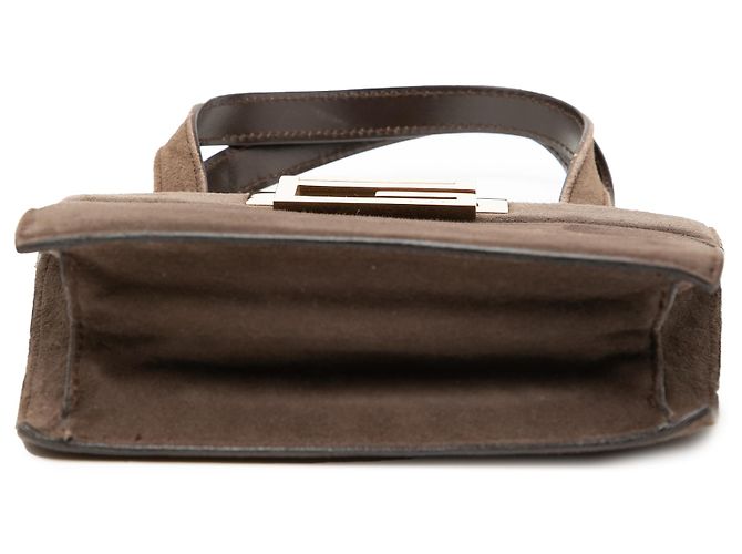 Borsa Gucci in scamosciato marrone con G quadrato Marrone scuro - vista 3