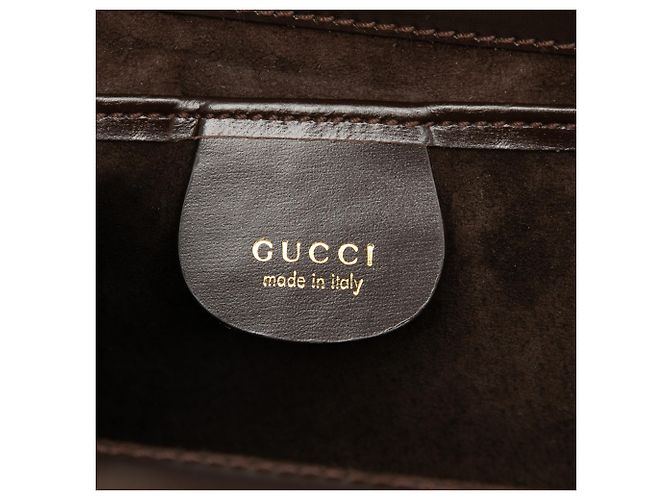 Borsa Gucci in scamosciato marrone con G quadrato Marrone scuro - vista 5