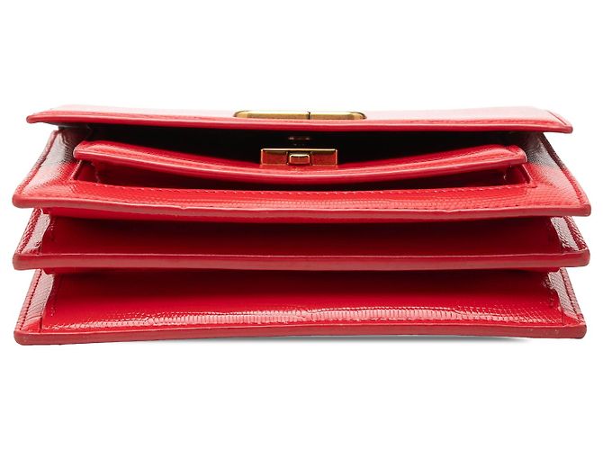 Borsa a tracolla Balenciaga Red Embossed Patent Sharp S Chain Rosso - vista 3