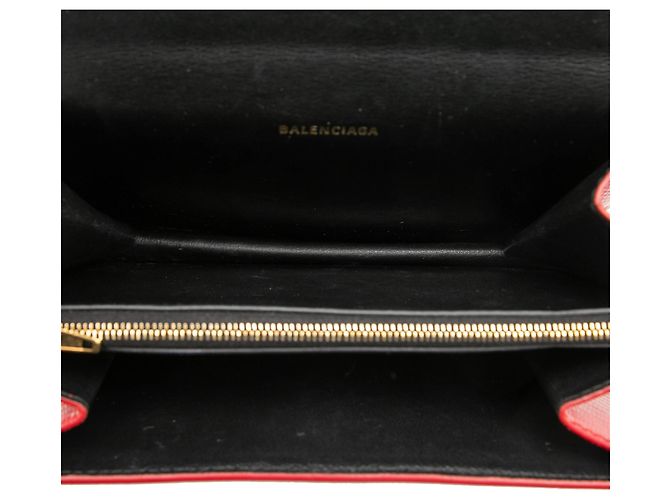 Borsa a tracolla Balenciaga Red Embossed Patent Sharp S Chain Rosso - vista 4