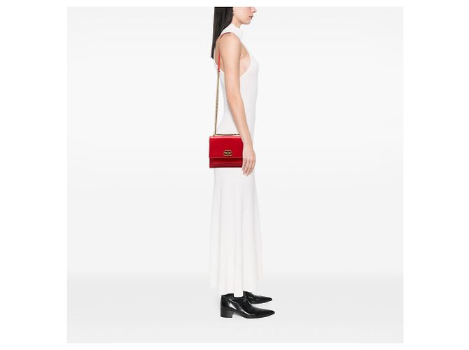 Borsa a tracolla Balenciaga Red Embossed Patent Sharp S Chain Rosso - vista 7