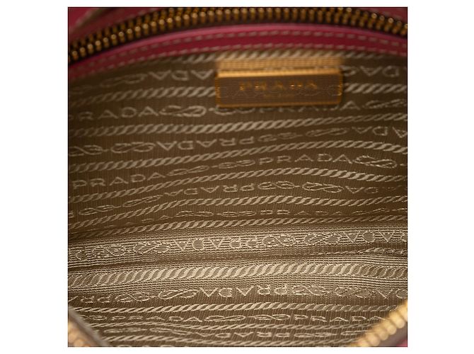 Borsa a tracolla Prada Beige Canvas Canapa Logo Bow - vista 4