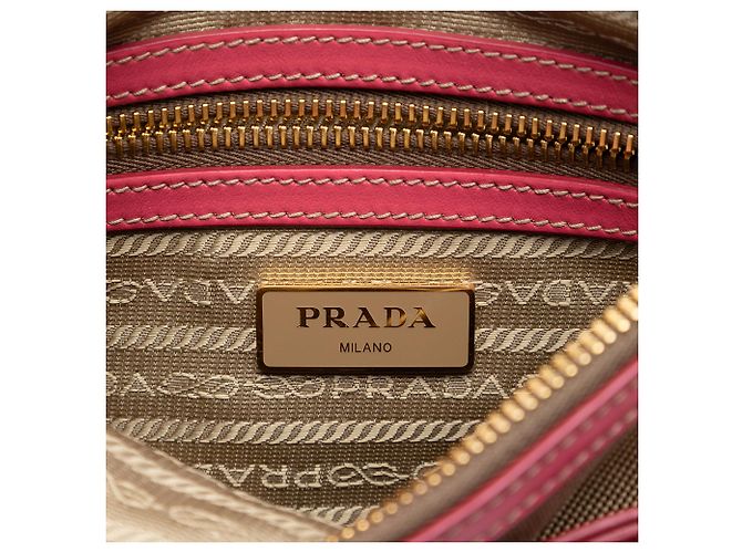 Borsa a tracolla Prada Beige Canvas Canapa Logo Bow - vista 5