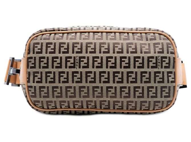 Borsa a tracolla Fendi in tela Zucchino beige - vista 3