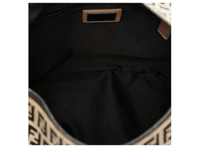 Borsa a tracolla Fendi in tela Zucchino beige - vista 4