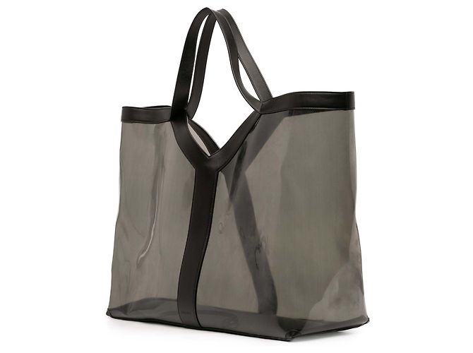 Saint Laurent Maxi Y Transparenter PVC Tote in Grau Braun - Ansicht 2