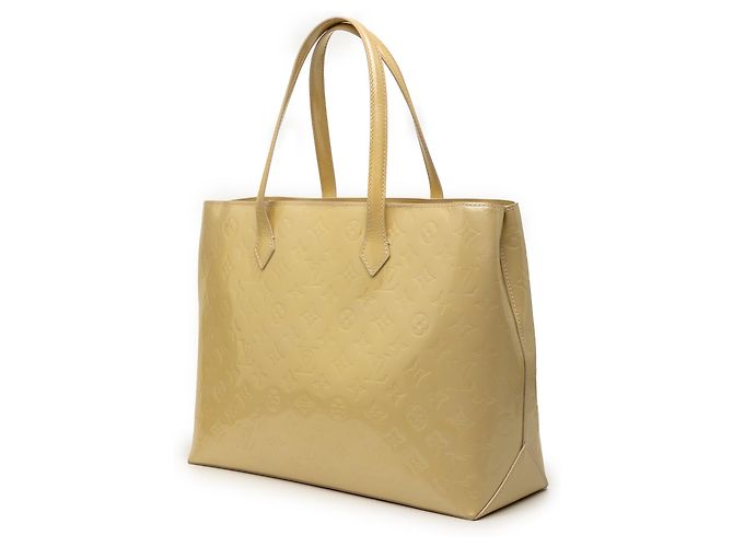 Louis Vuitton Yellow Monogram Vernis Wilshire MM Giallo - vista 2