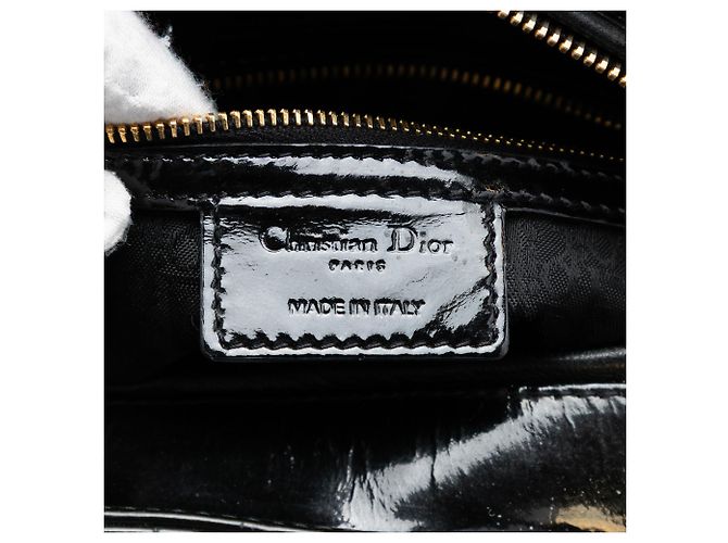 Lady Dior Cannage in vernice nero, Large - vista 5