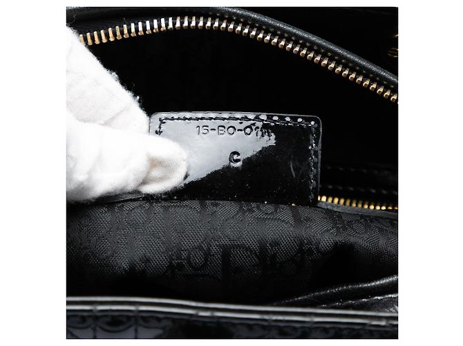 Lady Dior Cannage in vernice nero, Large - vista 6