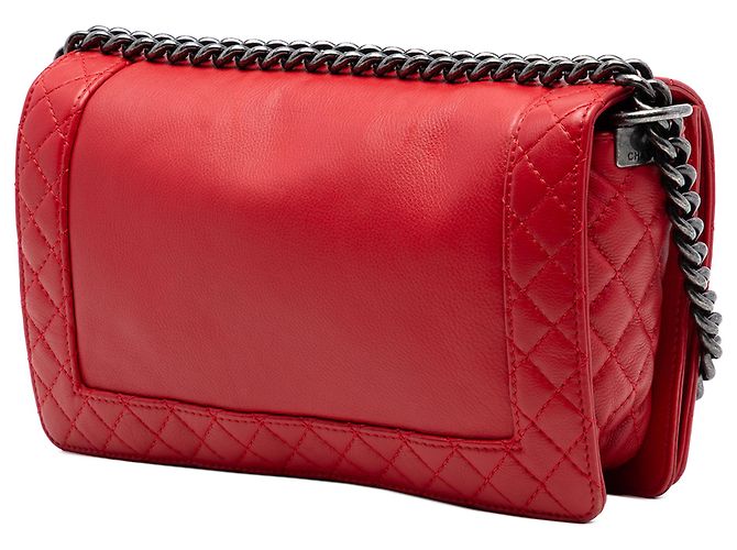 Chanel Red Old Medium Calfskin Boy Reverso Flap Rosso - vista 2