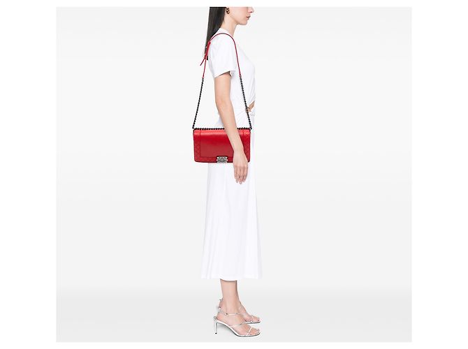 Chanel Red Old Medium Calfskin Boy Reverso Flap Rosso - vista 7