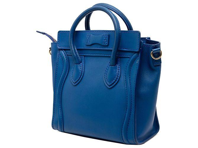 Céline Borsa Tote Celine Blue Nano Leather Luggage - vista 2