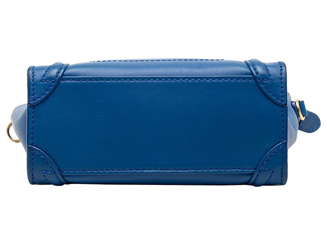 Céline Borsa Tote Celine Blue Nano Leather Luggage - vista 3