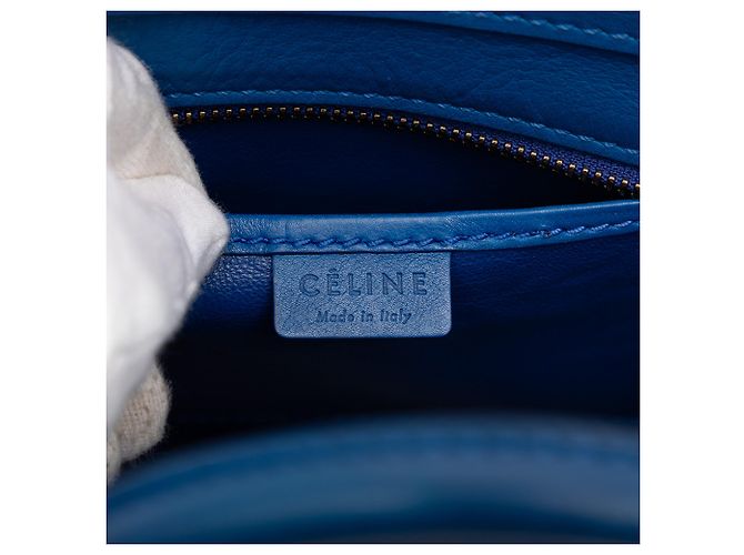 Céline Borsa Tote Celine Blue Nano Leather Luggage - vista 5