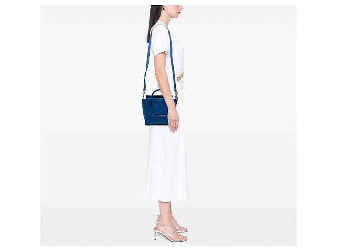 Céline Borsa Tote Celine Blue Nano Leather Luggage - vista 7