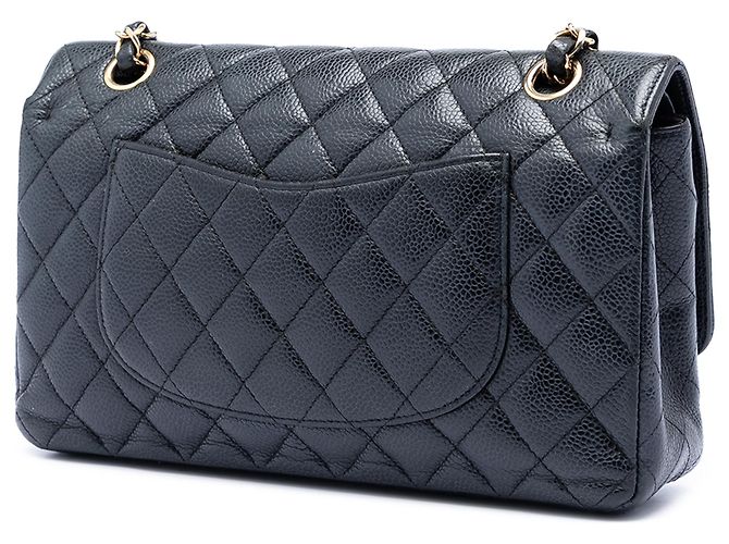 Chanel Black Medium Classic Caviar Double Flap Nero - vista 2