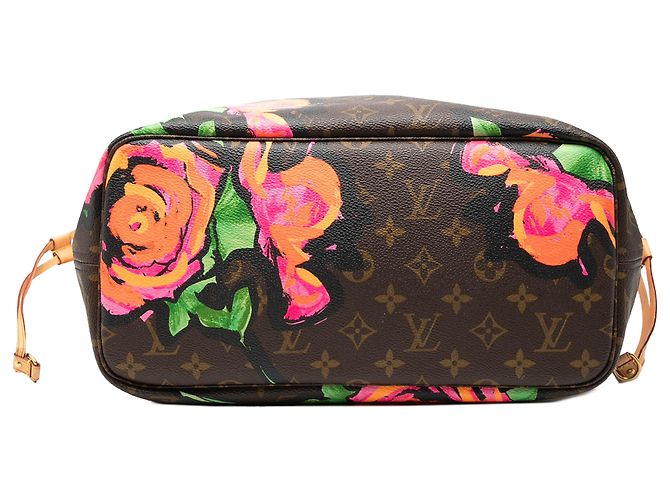 Louis Vuitton Marrone Monogram Roses Neverfull MM - vista 3