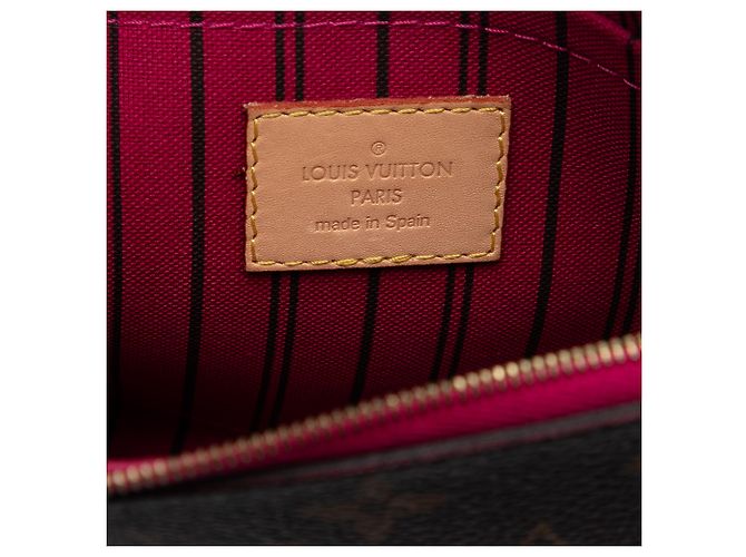 Pochette Louis Vuitton Monogram Neverfull MM Marrón Castaño - vista 5