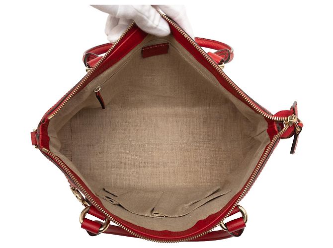 Borsa Gucci Red Dollar Calfskin GG Charm - vista 4
