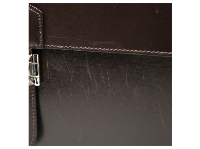 Hermès Brown Box Calf Sac A Depeches 38 Dark brown - view 6