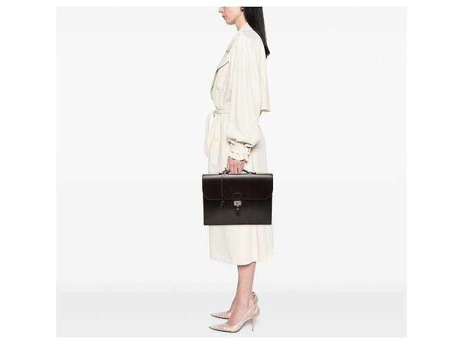 Hermès Brown Box Calf Sac A Depeches 38 Dark brown - view 9