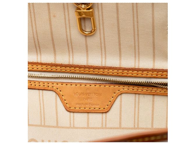 Louis Vuitton White Damier Azur Neverfull PM Bianco - vista 5