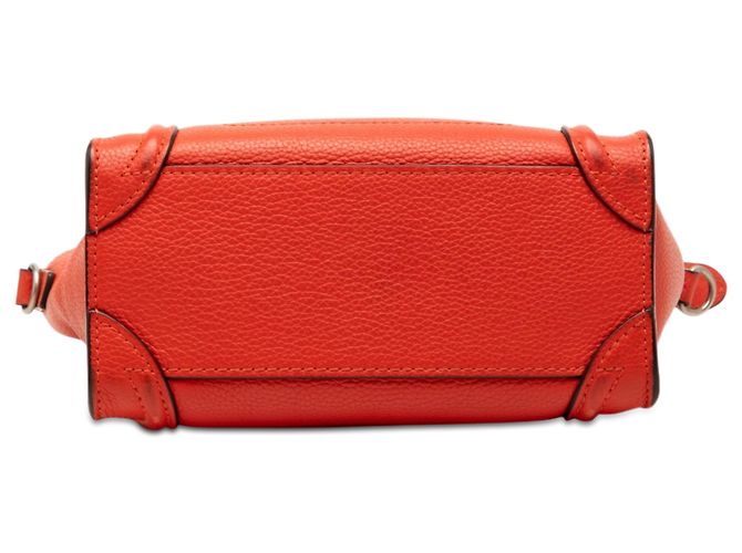 Céline Borsa Celine Orange Nano Leather Luggage Tote Rosso Arancione - vista 3