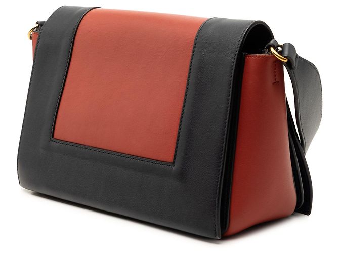 Céline Bolsa de ombro com estrutura em couro de vitelo liso brilhante preto Medium da Celine - vista 2