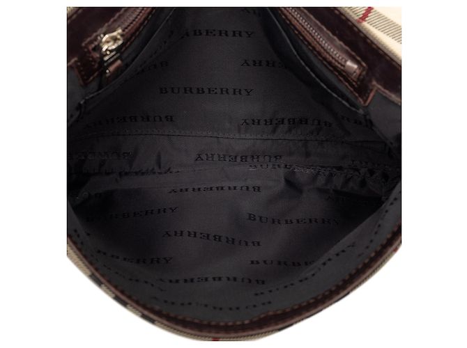 Borsa a tracolla Burberry Beige House Check in tela con patta - vista 4