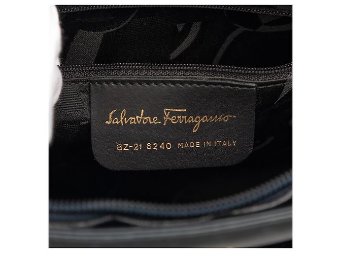 Salvatore Ferragamo Borsa a tracolla in pelle blu Ferragamo Blu navy - vista 5