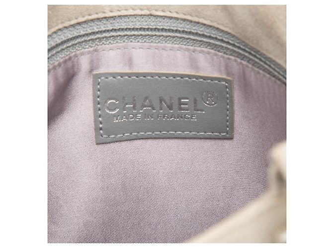 Tote Chanel Mini in scamosciato marrone con borchie e frange Beige - vista 5