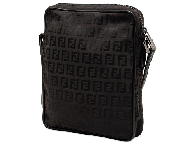 Fendi Borsa a tracolla in tela Zucchino nera Nero - vista 2