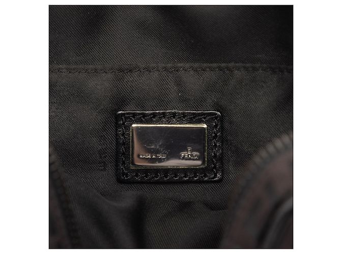 Fendi Borsa a tracolla in tela Zucchino nera Nero - vista 5