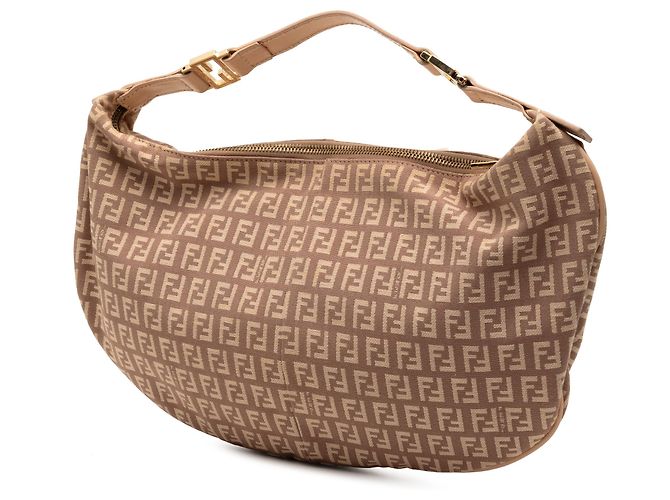Fendi Borsa Hobo in tela Zucchino beige - vista 2