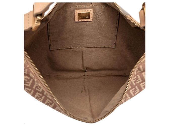 Fendi Borsa Hobo in tela Zucchino beige - vista 4