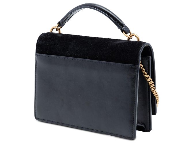 Borsa a mano Monogram Sunset in scamosciato e pelle di vitello nera Medium di Saint Laurent Nero - vista 2