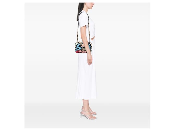 Chanel Black Medium Printed Canvas 19 Flap Nero - vista 7