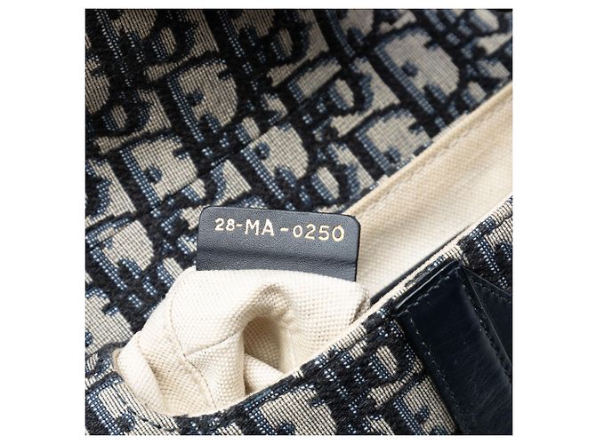 Borsa Saddle in tela Oblique blu mini Dior Blu navy - vista 5