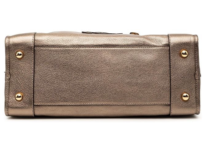 LOEWE Amazona 36 in pelle di capra metallizzata oro D'oro - vista 3