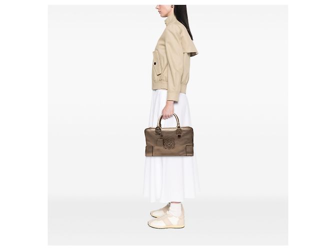 LOEWE Amazona 36 in pelle di capra metallizzata oro D'oro - vista 7