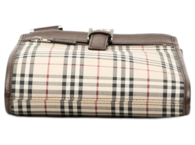 Borsa a tracolla in tela Burberry Beige House Check - vista 3